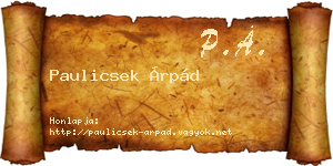 Paulicsek Árpád névjegykártya