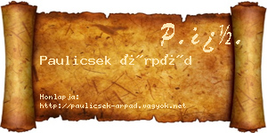 Paulicsek Árpád névjegykártya