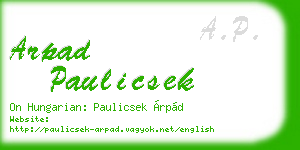 arpad paulicsek business card