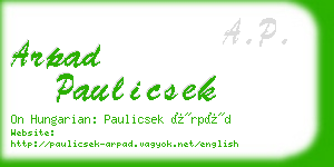 arpad paulicsek business card